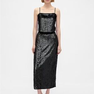 Gap Black Sequin Maxi Skirt